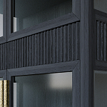 Витрина Primo со стеклянными фасадами и 2 ящиками Черный дуб варинант исполнения - 6 | Loft Concept в Санкт-петербурге