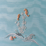 Обои с вышивкой ручной работы Amami Waves Moonbeam colourway on silk moire варинант исполнения - 5 | Loft Concept в Санкт-петербурге