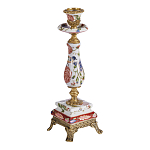 Подсвечник с цветочной росписью из фарфора с бронзовыми элементами Eden Garden варинант исполнения - 2 | Loft Concept в Санкт-петербурге