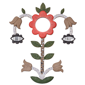 Зеркало-цветок из картона в русском стиле