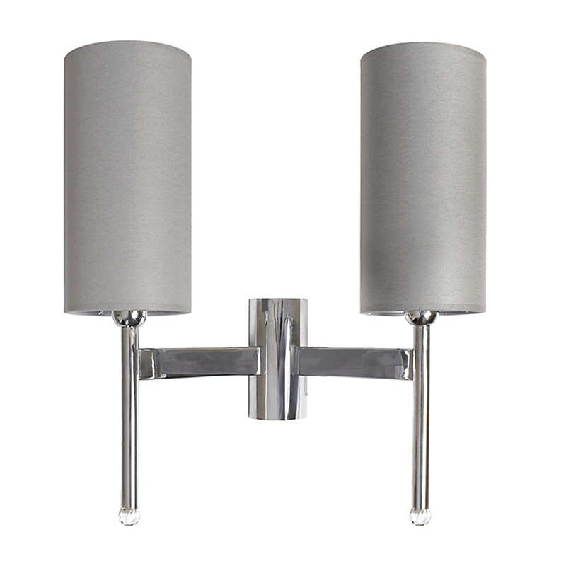 Бра с 2-мя серыми цилиндрическими абажурами Natural Concepts Серый в Санкт-петербурге | Loft Concept 