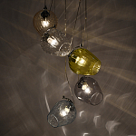 Люстра каскадная с 5-ю разноцветными стеклянными плафонами Kaleido варинант исполнения - 4 | Loft Concept в Санкт-петербурге