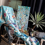 Постер на холсте в стиле шинуазри Chinoiserie Bridge in the garden Poster варинант исполнения - 2 | Loft Concept в Санкт-петербурге