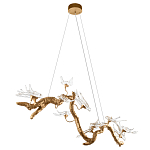 Люстра подвесная линейная с прозрачными стеклянными птичками на ветвях Serip Voa варинант исполнения - 4 | Loft Concept в Санкт-петербурге