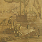 Обои ручная роспись Views of Italy Sepia варинант исполнения - 2 | Loft Concept в Санкт-петербурге