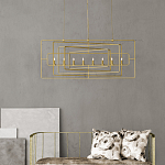 Люстра золотая из пересекающихся прямоугольных элементов Thin Intersecting Rectangles варинант исполнения - 3 | Loft Concept в Санкт-петербурге