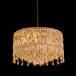Люстра круглая с хрустальными подвесками на золотистом каркасе Roul Crystal Light варинант исполнения - 3 | Loft Concept в Санкт-петербурге