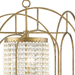 Люстра золотая с внутренним цилиндром из хрустальных бусин Romantic Lantern варинант исполнения - 1 | Loft Concept в Санкт-петербурге