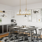 Люстра прямоугольная цвета латунь с прозрачными рифлеными цилиндрическими плафонами Kichler варинант исполнения - 8 | Loft Concept в Санкт-петербурге