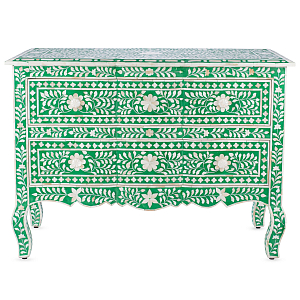 Комод зеленый отделка кость BONE INLAY CHEST OF 4 DRAWER
