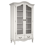 Шкаф книжный белый из массива бука с 5-ю полками и 2-мя ящиками в стиле прованс White Provence варинант исполнения - 1 | Loft Concept в Санкт-петербурге