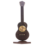 Часы настольные в виде гитары из натурального камня Обсидиан Stone Clock варинант исполнения - 3 | Loft Concept в Санкт-петербурге