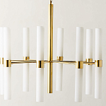 Люстра золотая с 16-ю тонкими цилиндрическими плафонами Shoulders варинант исполнения - 1 | Loft Concept в Санкт-петербурге