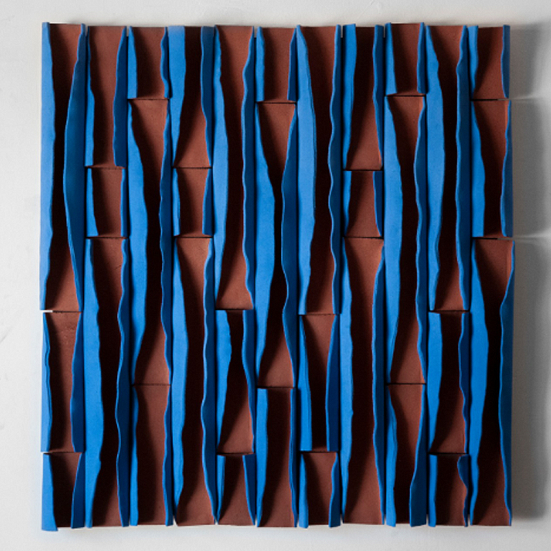 Объемное фактурное панно Metropolis Terracotta and Blue Синий Терракотовый Объемное фактурное панно Metropolis Terracotta and Blue Синий Терракотовый в Санкт-петербурге | Loft Concept