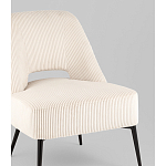 Кресло лаунж Бостон велюр рельефный молочный на черных ножках варинант исполнения - 2 | Loft Concept в Санкт-петербурге