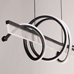 Люстра линейная черного цвета с волнообразным металлическим элементом Luke Lampco Tracer Lamp варинант исполнения - 7 | Loft Concept в Санкт-петербурге