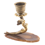 Подсвечник бронзовый из натурального камня агат Stone Candlestick варинант исполнения - 2 | Loft Concept в Санкт-петербурге