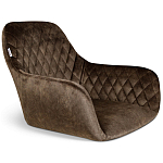 Барный стул со спинкой и подлокотниками на 4-х черных ножках Douglas Rhombus Коричневый Велюр варинант исполнения - 2 | Loft Concept в Санкт-петербурге