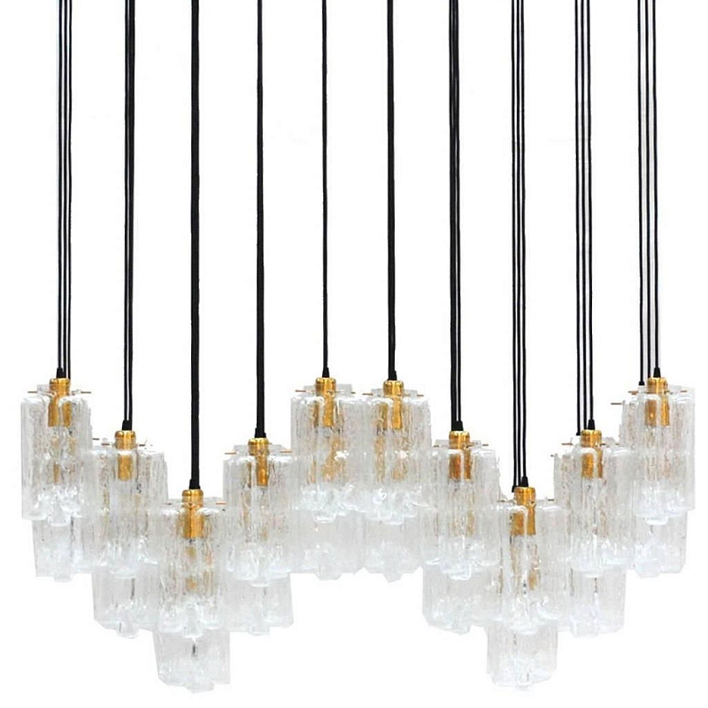 Люстра Carved Crystal Suspension Lamp Золотой Прозрачное Стекло в Санкт-петербурге | Loft Concept 