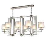 Люстра прямоугольной формы с 8-ю цилиндрическими плафонами из стекла Laurent варинант исполнения - 2 | Loft Concept в Санкт-петербурге