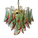 Люстра стеклянная с зелеными лепестками Green Leaf Fall варинант исполнения - 1 | Loft Concept в Санкт-петербурге