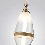 Подвесной светильник со стеклянным плафоном и декоративной вставкой из текстурного камня Tectona  варинант исполнения - 5 | Loft Concept в Санкт-петербурге