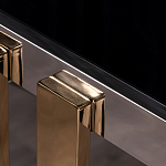 Консоль в современном стиле с черной стекляной столешницей Console with Black Glass варинант исполнения - 2 | Loft Concept в Санкт-петербурге