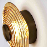 Бра с рельефным круглым плафоном янтарного цвета Savio Glass Disc Light варинант исполнения - 2 | Loft Concept в Санкт-петербурге