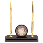 Часы настольные с двумя ручками из натурального камня Stone Clock варинант исполнения - 1 | Loft Concept в Санкт-петербурге