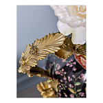 Ваза из фарфора черная с цветочной росписью и бронзовыми элементами Spring Garden варинант исполнения - 4 | Loft Concept в Санкт-петербурге