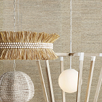 Подвесной светильник в форме купола с декором из круглых деревянных бусин White Wooden Beads Chandelier варинант исполнения - 5 | Loft Concept в Санкт-петербурге