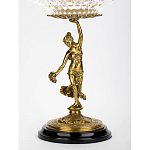 Чаша стеклянная прозрачная на бронзовой подставке с фигуркой девушки Eden Garden варинант исполнения - 2 | Loft Concept в Санкт-петербурге