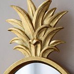 Зеркало овальной формы с золотистой рамкой и декоративной верхушкой в виде ананаса Pineapple Shine  варинант исполнения - 3 | Loft Concept в Санкт-петербурге