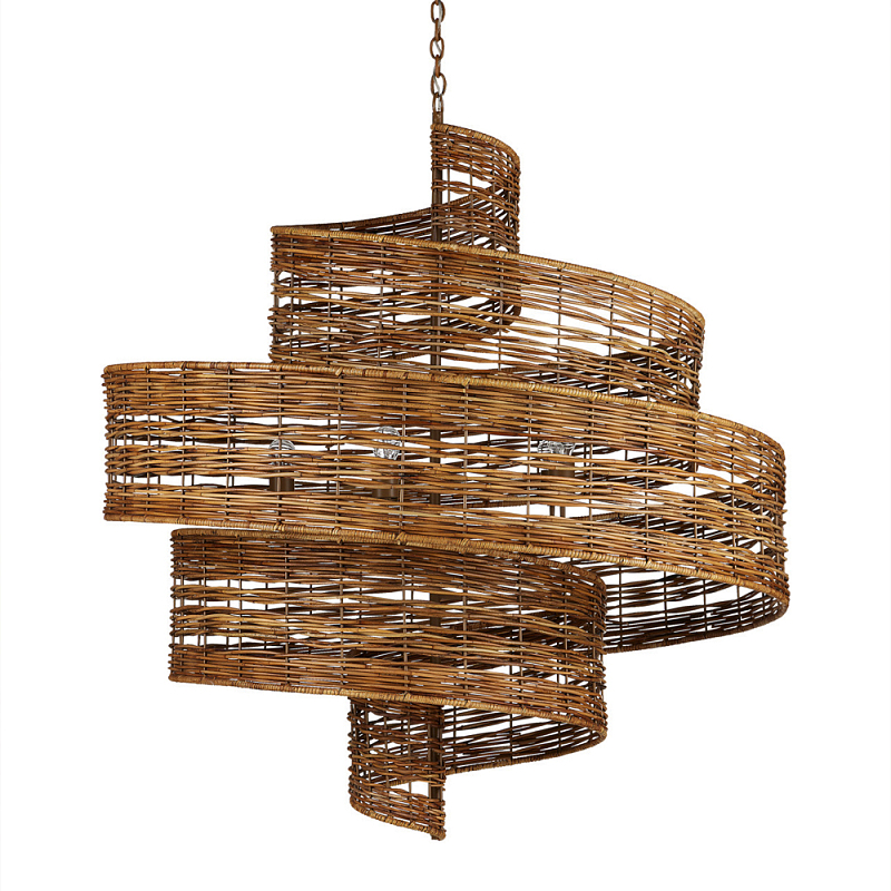 Люстра фактурная в виде спирали Enveloping Art Коричневый в Санкт-петербурге | Loft Concept 