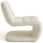 Кресло изогнутое с обивкой из ткани букле Smooth Bend Boucle Chair варинант исполнения - 3 | Loft Concept в Санкт-петербурге