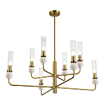 Люстра с 8-ю плафонами в форме стеклянных трубок и мраморных декоративных элементов Montreal варинант исполнения - 9 | Loft Concept в Санкт-петербурге