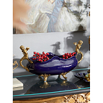 Чаша темно-синяя фарфоровая с бронзовыми ручками в виде ангелов Eden Garden варинант исполнения - 3 | Loft Concept в Санкт-петербурге