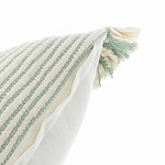 Чехол на подушку мятного цвета с бахромой и объемным узором Ethnic mix варинант исполнения - 3 | Loft Concept в Санкт-петербурге