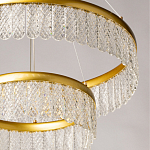 Люстра двухъярусная с золотого цвета и прозрачными подвесками Pettico варинант исполнения - 9 | Loft Concept в Санкт-петербурге