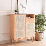 Комод с плетеными дверками и открытой нишей  с ящиком Dora Sideboard варинант исполнения - 2 | Loft Concept в Санкт-петербурге