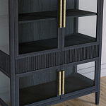 Витрина Primo со стеклянными фасадами и 2 ящиками Черный дуб варинант исполнения - 3 | Loft Concept в Санкт-петербурге