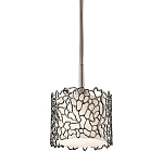 Подвесной светильник с цилиндрическим белым плафоном с ажурным узором цвета олово Kichler варинант исполнения - 1 | Loft Concept в Санкт-петербурге