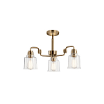 Люстра цвета латунь с 3-мя прозрачными стеклянными плафонами Kichler варинант исполнения - 3 | Loft Concept в Санкт-петербурге