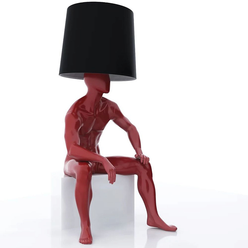 Лампа MALE MANNEQUIN LAMP с абажуром  Глянцевый черный Черный матовый Глянцевый белый Белый матовый Серый матовый Золотой Красный Шампань в Санкт-петербурге | Loft Concept 