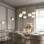 Подвесной светильник с шарообразным плафоном из белого стекла с подвеской из камня и кисточкой Agatelle варинант исполнения - 5 | Loft Concept в Санкт-петербурге