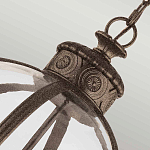 Подвесной светильник бронзового цвета с прозрачным стеклянным плафоном в форме шара в индустриальном стиле на цепи 4 лампы Feiss варинант исполнения - 5 | Loft Concept в Санкт-петербурге