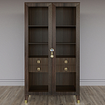 Дизайнерский шкаф витрина Elsa Dreams Walnut с 4-мя ящиками варинант исполнения - 1 | Loft Concept в Санкт-петербурге