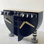 Дизайнерский комод полукруглый черный с 3-мя фактурным ящиками Occasion варинант исполнения - 2 | Loft Concept в Санкт-петербурге