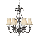Люстра с 7-ю кремовыми текстильными абажурами Hinkley варинант исполнения - 1 | Loft Concept в Санкт-петербурге