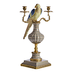 Подсвечникв образе попугая из фарфора с бронзовыми элементами Eden Garden варинант исполнения - 1 | Loft Concept в Санкт-петербурге